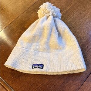 Patagonia Cream Pom-Pom Beanie